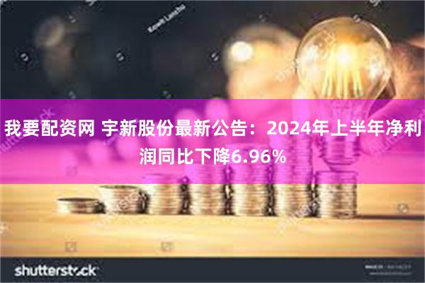 我要配资网 宇新股份最新公告：2024年上半年净利润同比下降6.96%