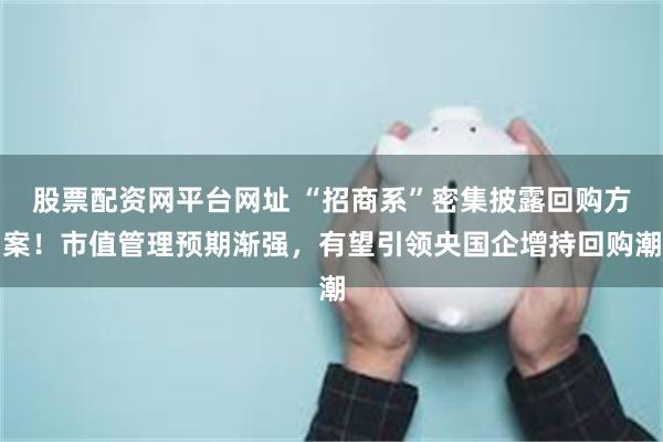 股票配资网平台网址 “招商系”密集披露回购方案！市值管理预期渐强，有望引领央国企增持回购潮